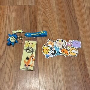 Pokemon Keychain and Sticker Set